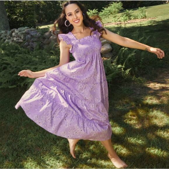 HILL HOUSE HOME Ellie Nap Dress Phenomenal Bridgerton Lavender Floral XS - Picture 1 of 11